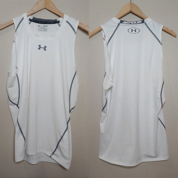 Under Armour Other - Under Armour Heat Gear Compression Tank Muscle Tee Sleeveless White XL 1271335